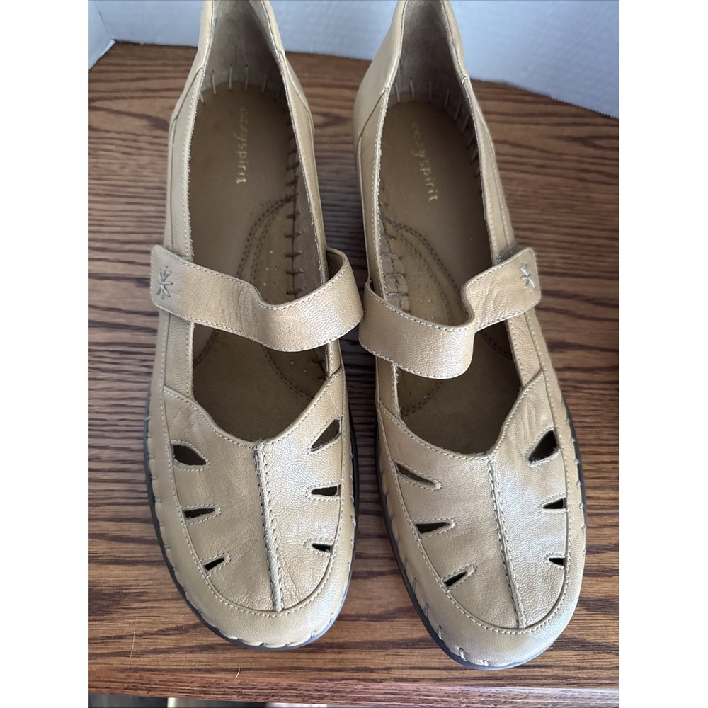 Easy Spirit Eugenias  Mary Jane Pumps Tan Leather Uppers Block Heel 11 M